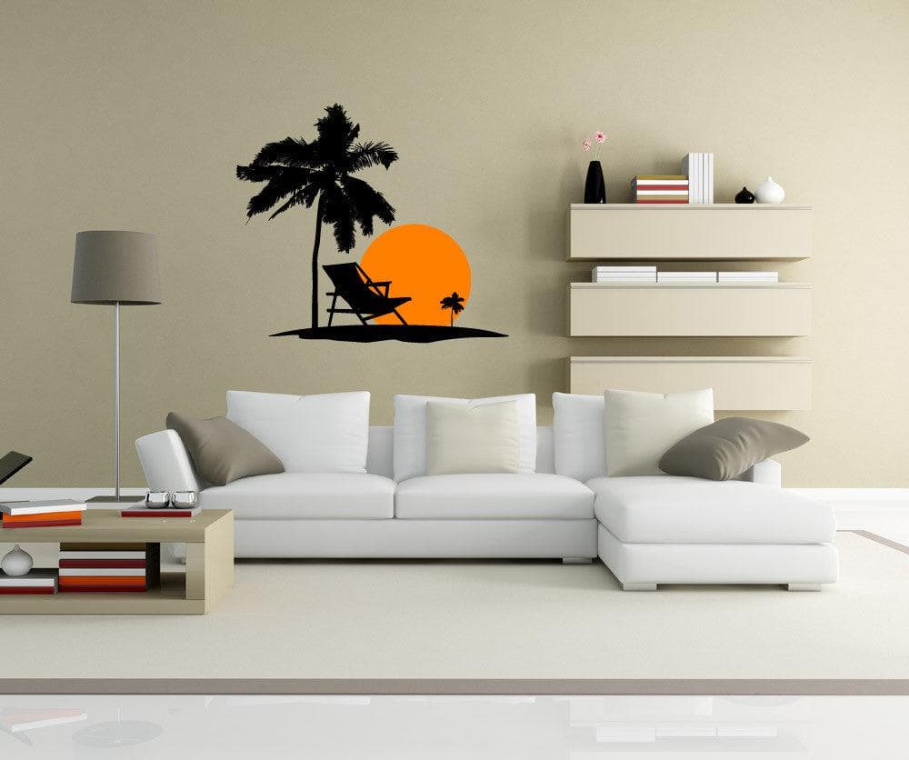 Beach Sunset Vinyl Wall Decal Sticker. #1101