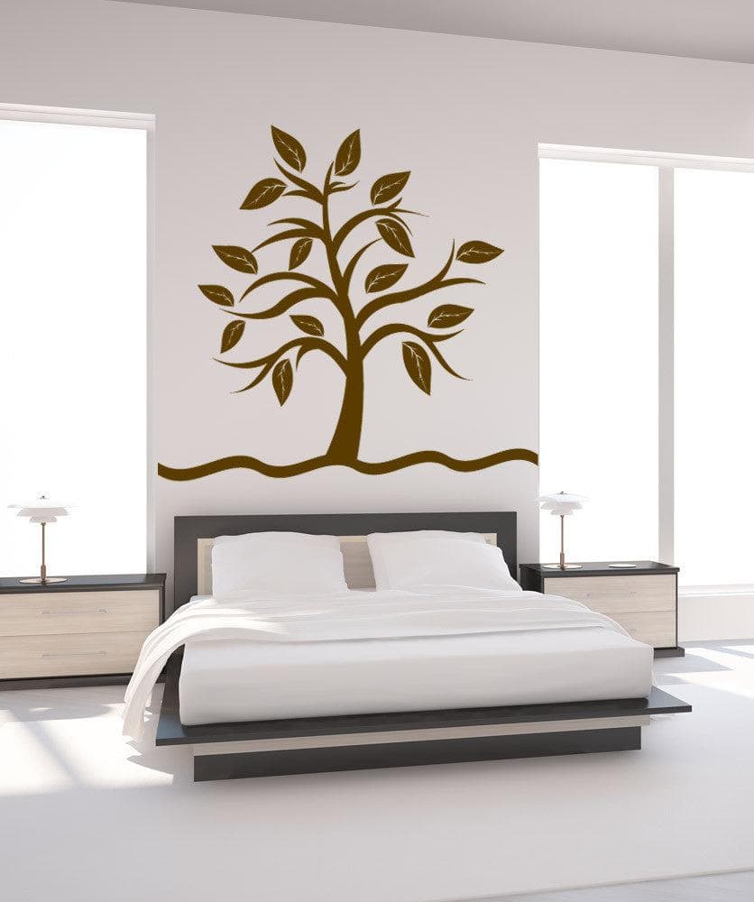 Vinyl Wall Decal Sticker Small Tree With Big Leaves #1106