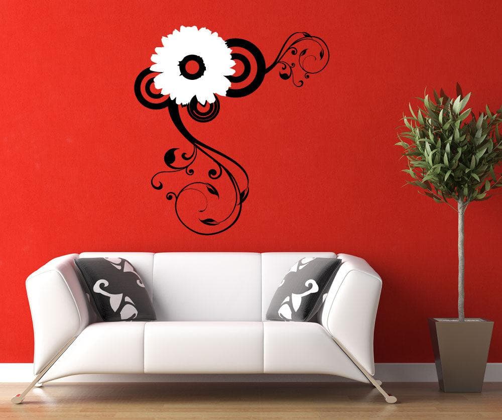 Vinyl Wall Decal Sticker Daisy Swirl #1117