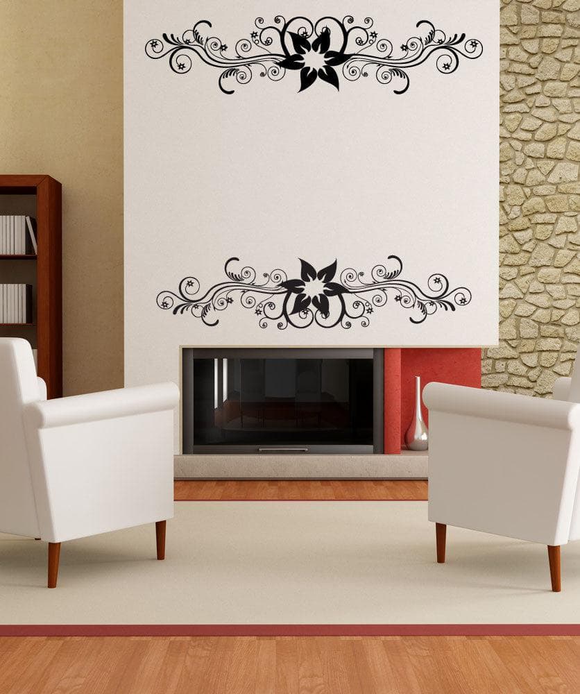 Vinyl Wall Decal Sticker Two Flower Vines #1124