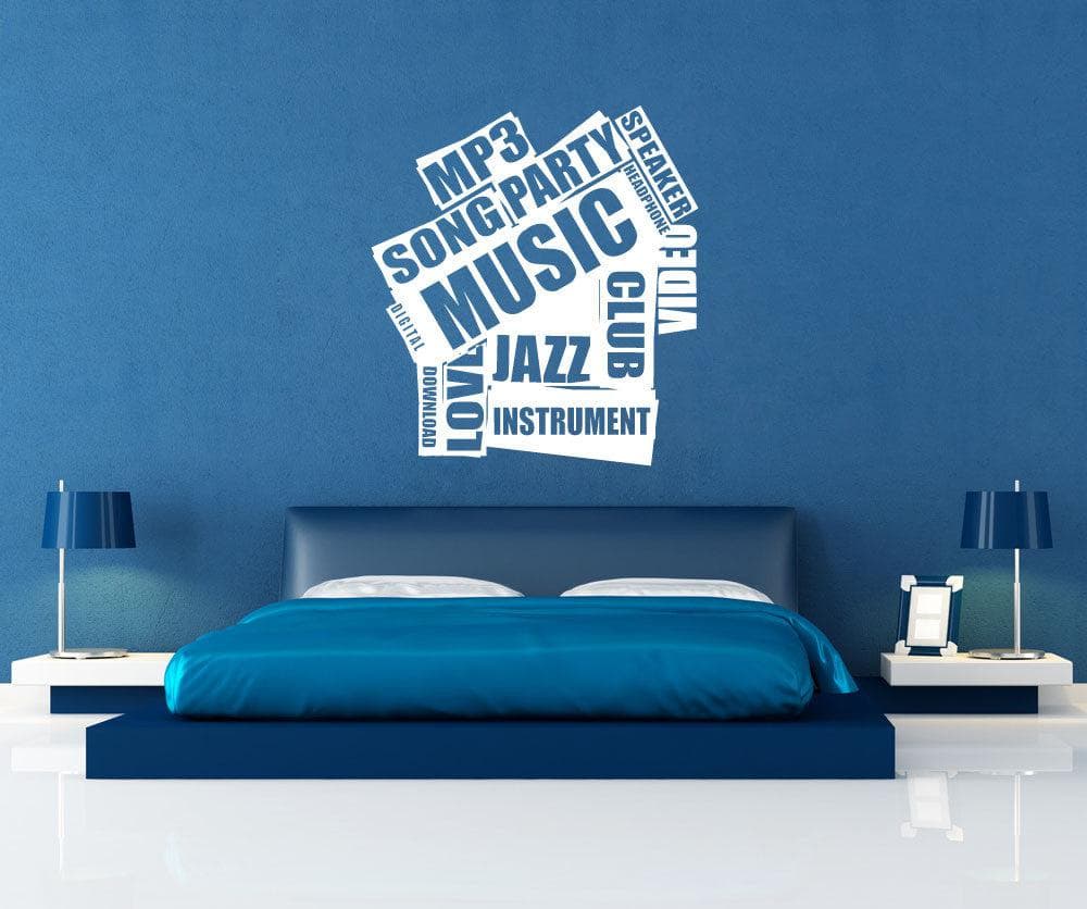 Vinyl Wall Decal Sticker Music Words #1127
