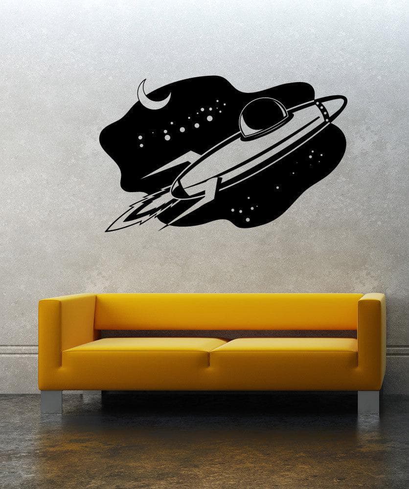 Vinyl Wall Decal Sticker Rocket in Space #1135