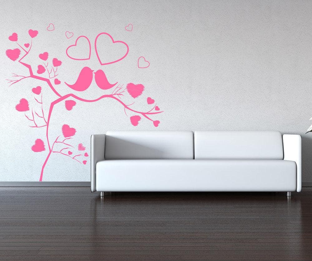 Vinyl Wall Decal Sticker Birds in Heart Tree #1141