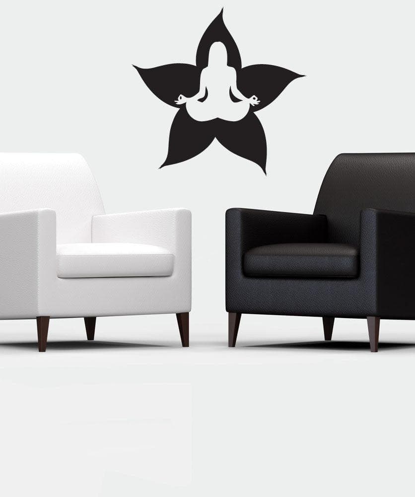 Vinyl Wall Decal Sticker Yoga Flower #1168