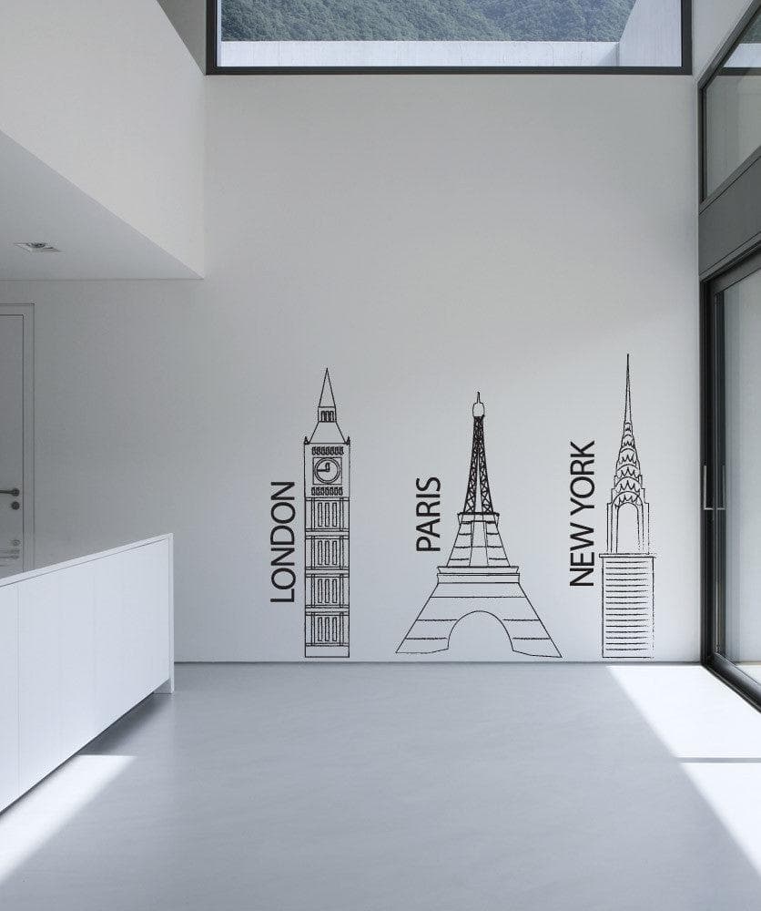 Vinyl Wall Decal Sticker Major Cities #1170