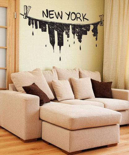 Vinyl Wall Decal Sticker New York City Clothes Hanger #1174