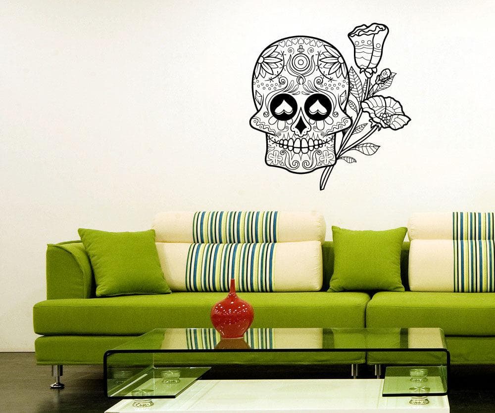 Vinyl Wall Decal Sticker Feminine Sugar Skull #1178