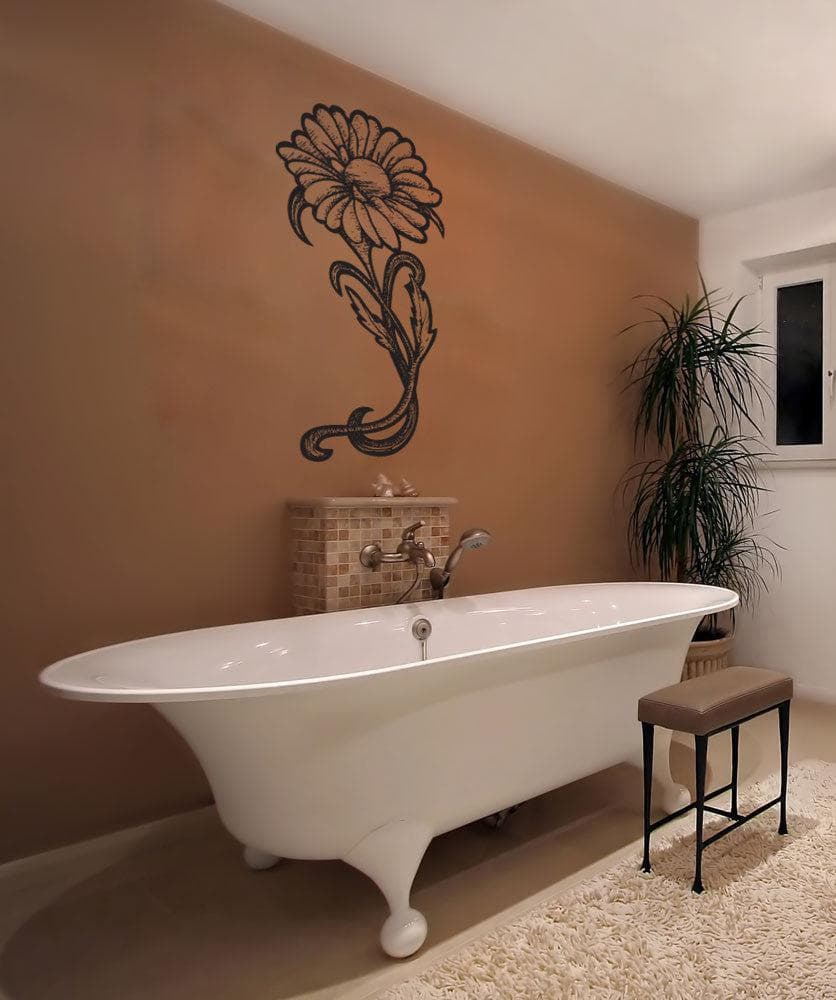 Vinyl Wall Decal Sticker Wood Burn Daisy #1186