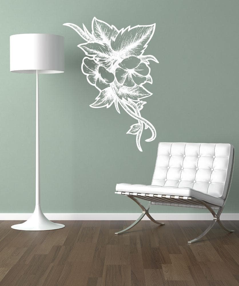 Vinyl Wall Decal Sticker Wood Burn Flowers #1188