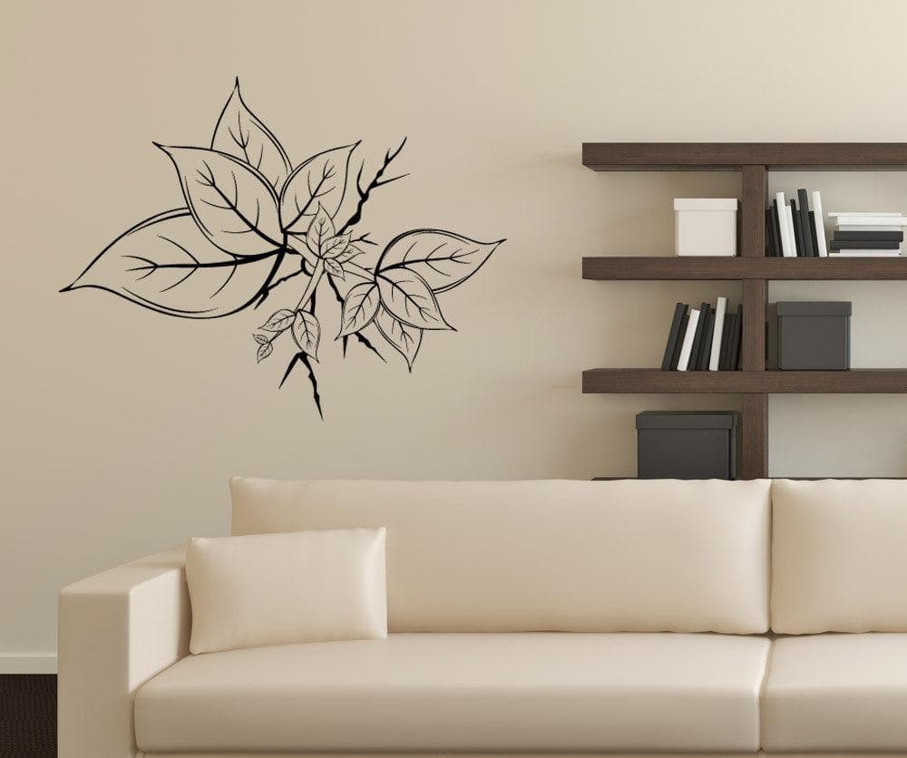 Vinyl Wall Decal Sticker Leaves Growing Out of Wall #1211