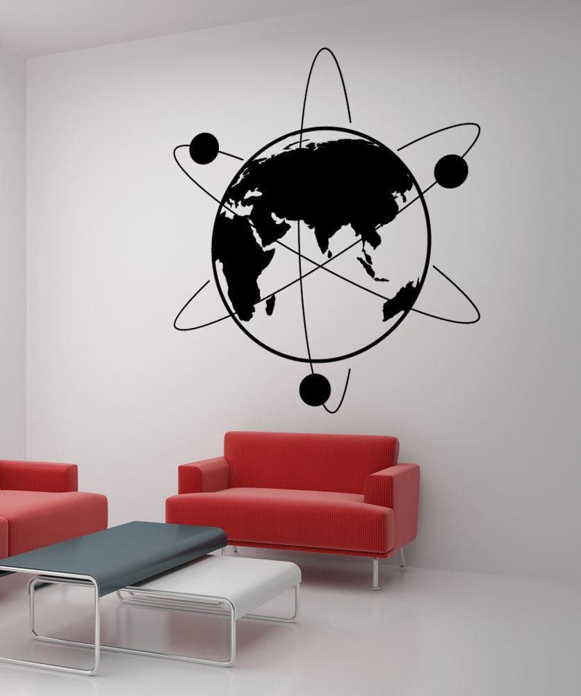 Atom Earth Vinyl Wall Decal Sticker. #1213