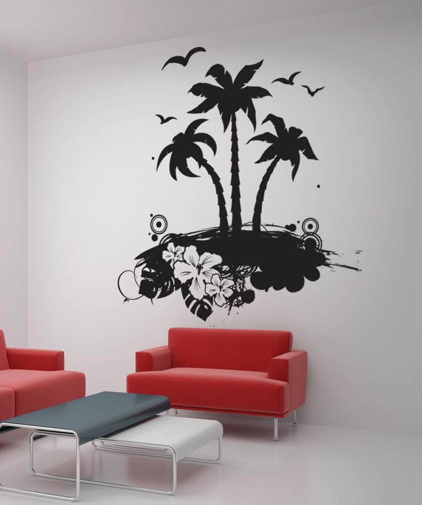 Vinyl Wall Decal Sticker Tropical Island Art #1224