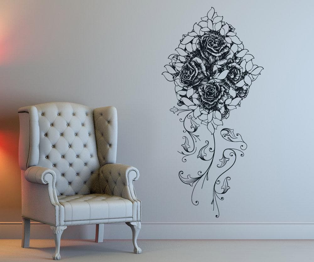 Vinyl Wall Decal Sticker Bouquet of Roses #1233