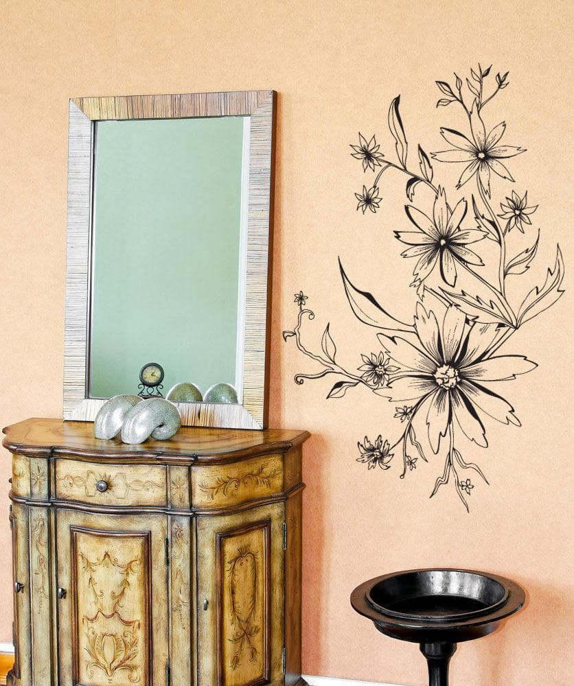 Vinyl Wall Decal Sticker Wildflower Design #1246