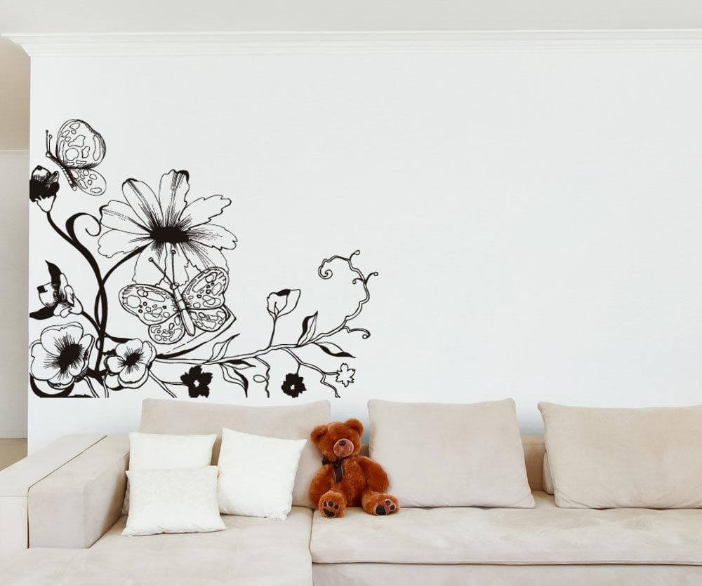 Nature Garden Wildflower Vinyl Wall Decal Sticker. #1247