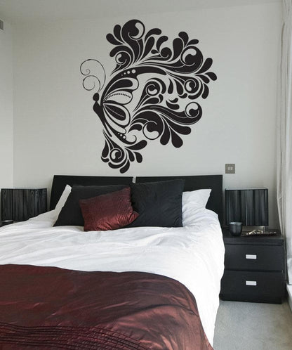 Vinyl Wall Decal Sticker Floral Butterfly Flare #1260