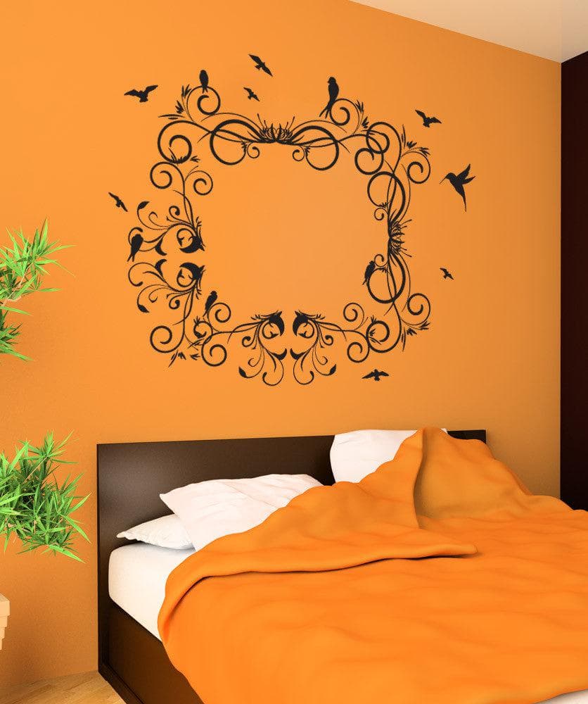 Picture Frame Wall Decor. Flying Birds around Frame Wall Decal Sticker. #1268