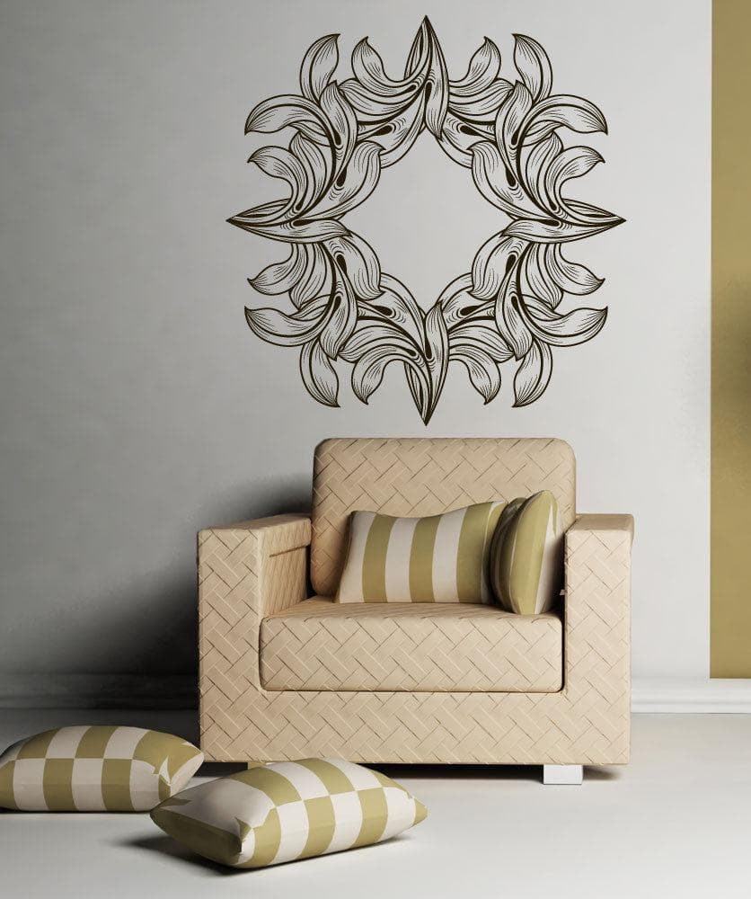 Vinyl Wall Decal Sticker Abstract Leaves Square #1270