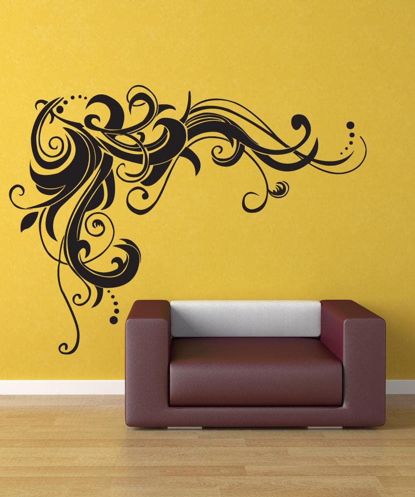 Abstract Swirl Vine Wall Decal. #1281