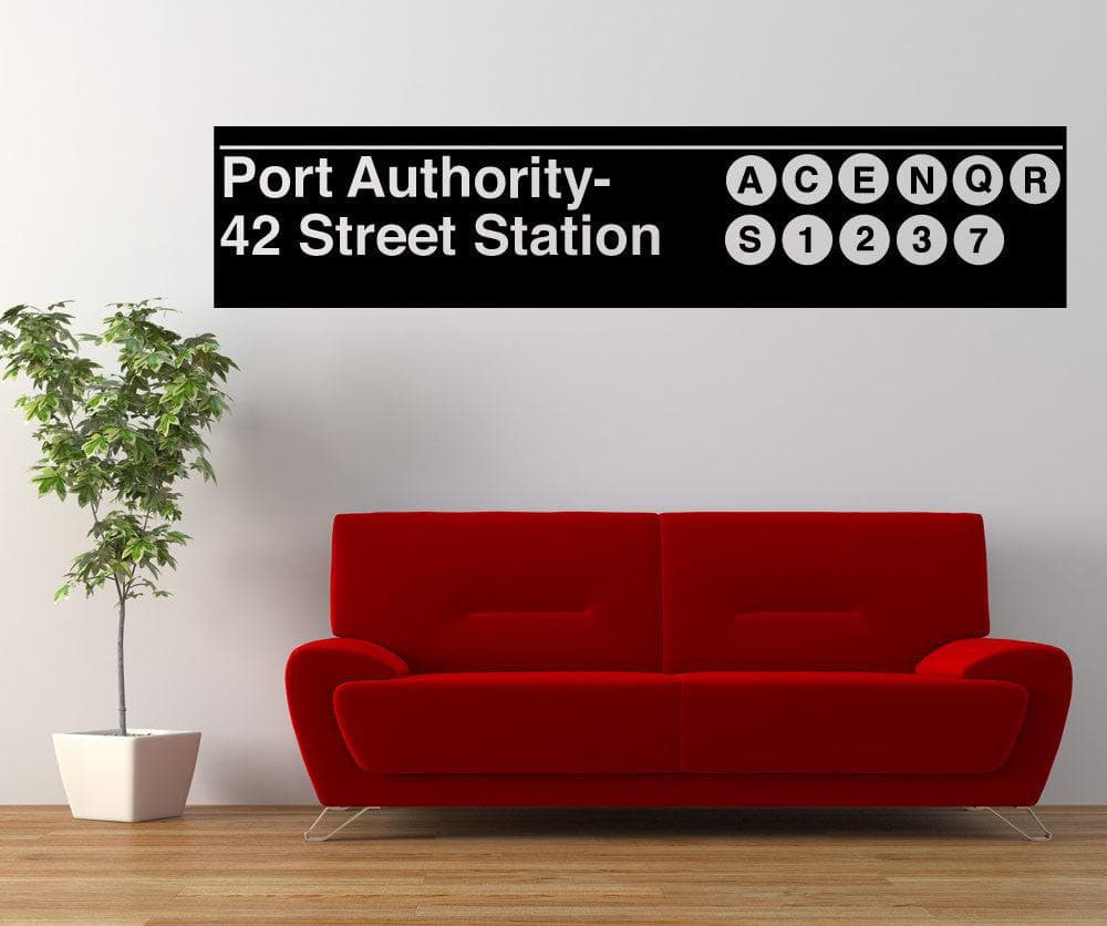 Vinyl Wall Decal Sticker Port Authority Subway Sign #1289