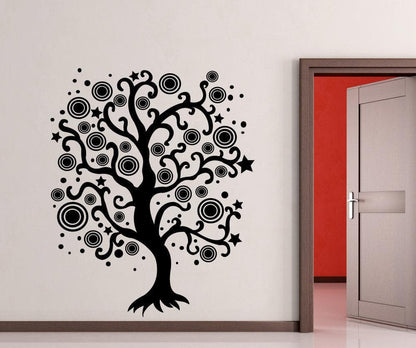 Vinyl Wall Decal Sticker Abstract Star Tree #1290