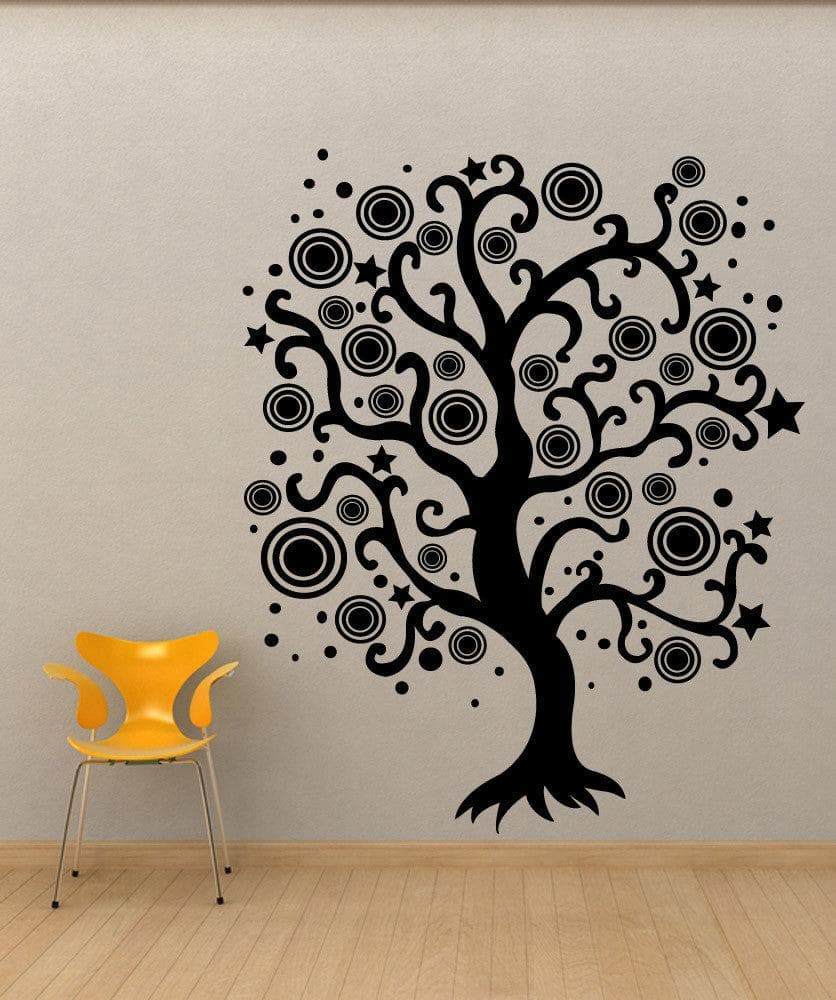 Vinyl Wall Decal Sticker Abstract Star Tree #1290