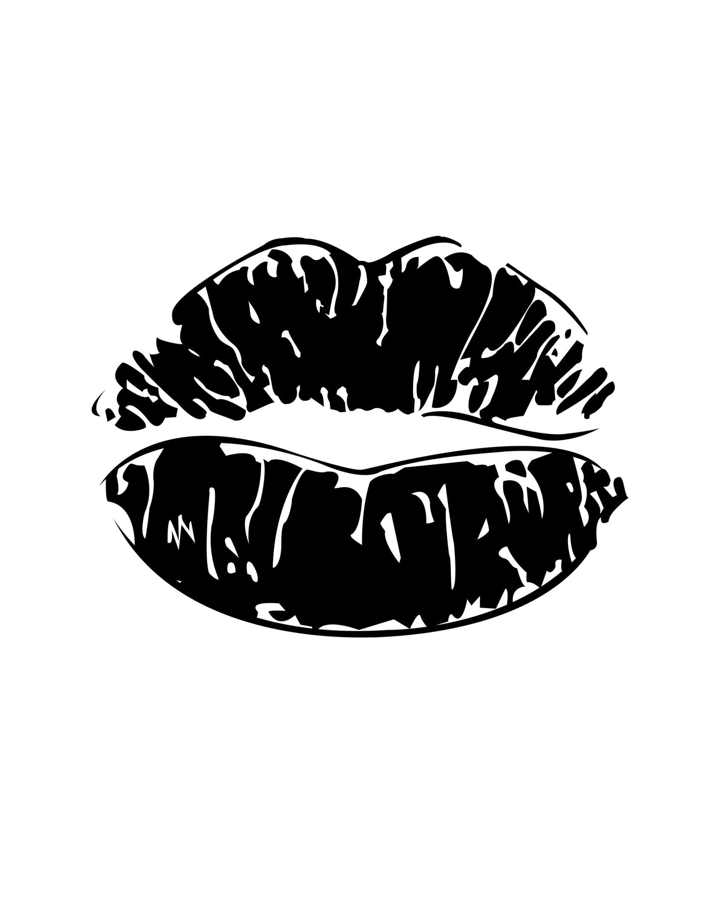Lipstick Kissing Lips Vinyl Wall Decal. #1292