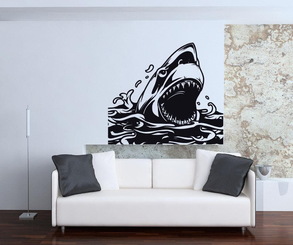 Vinyl Wall Decal Sticker Shark Head #1296