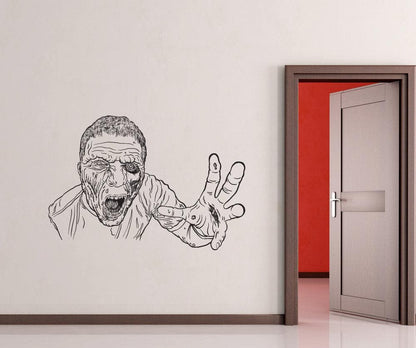 Attacking Zombie Vinyl Wall Decal Sticker. #1301