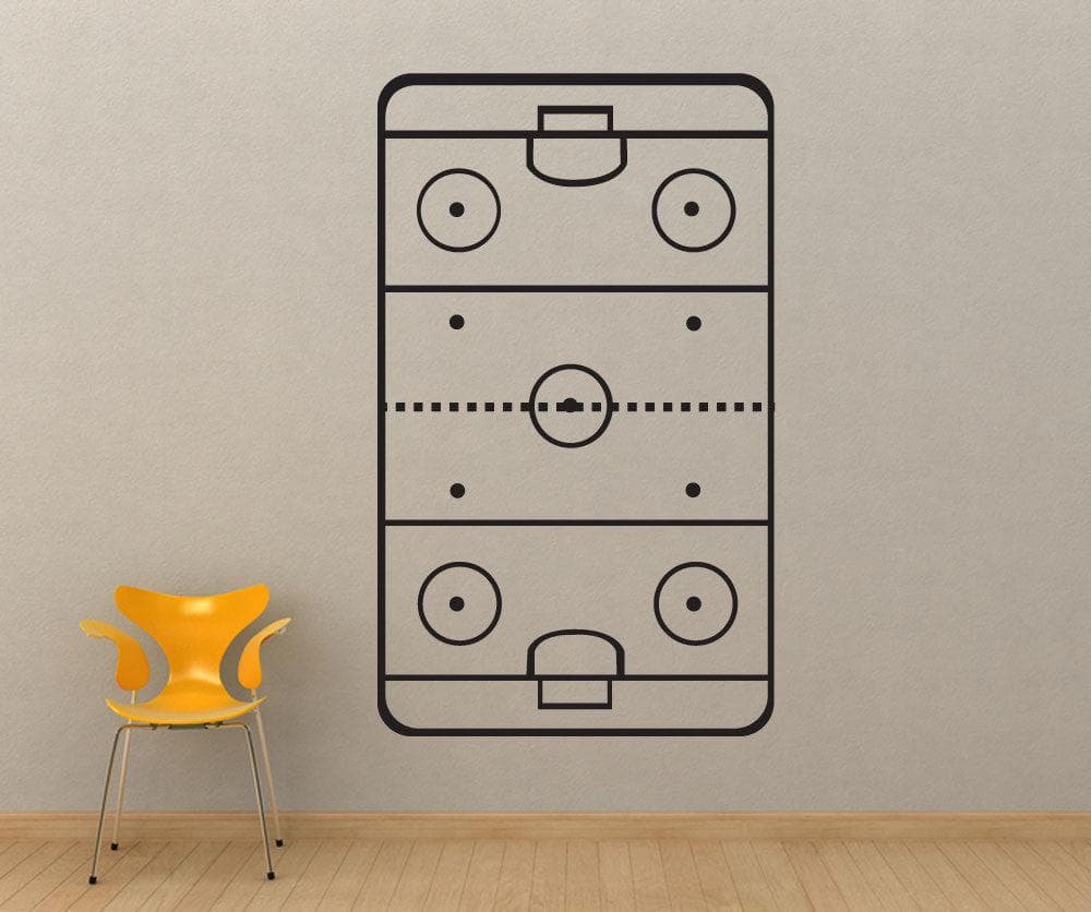 Hockey Rink Vinyl Wall Decal Sticker. Coach Play Board #1319