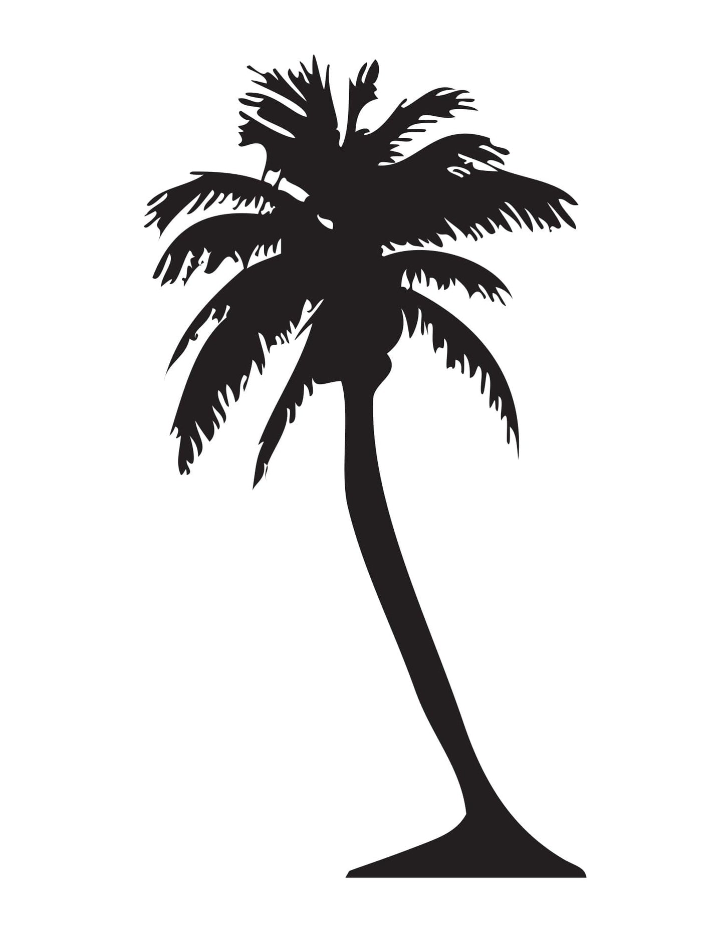 Black palm tree decals on a white background.
