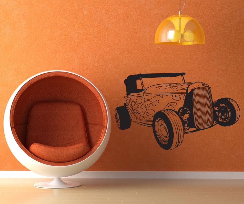 Vinyl Wall Decal Sticker Classic Hot Rod Car #1336