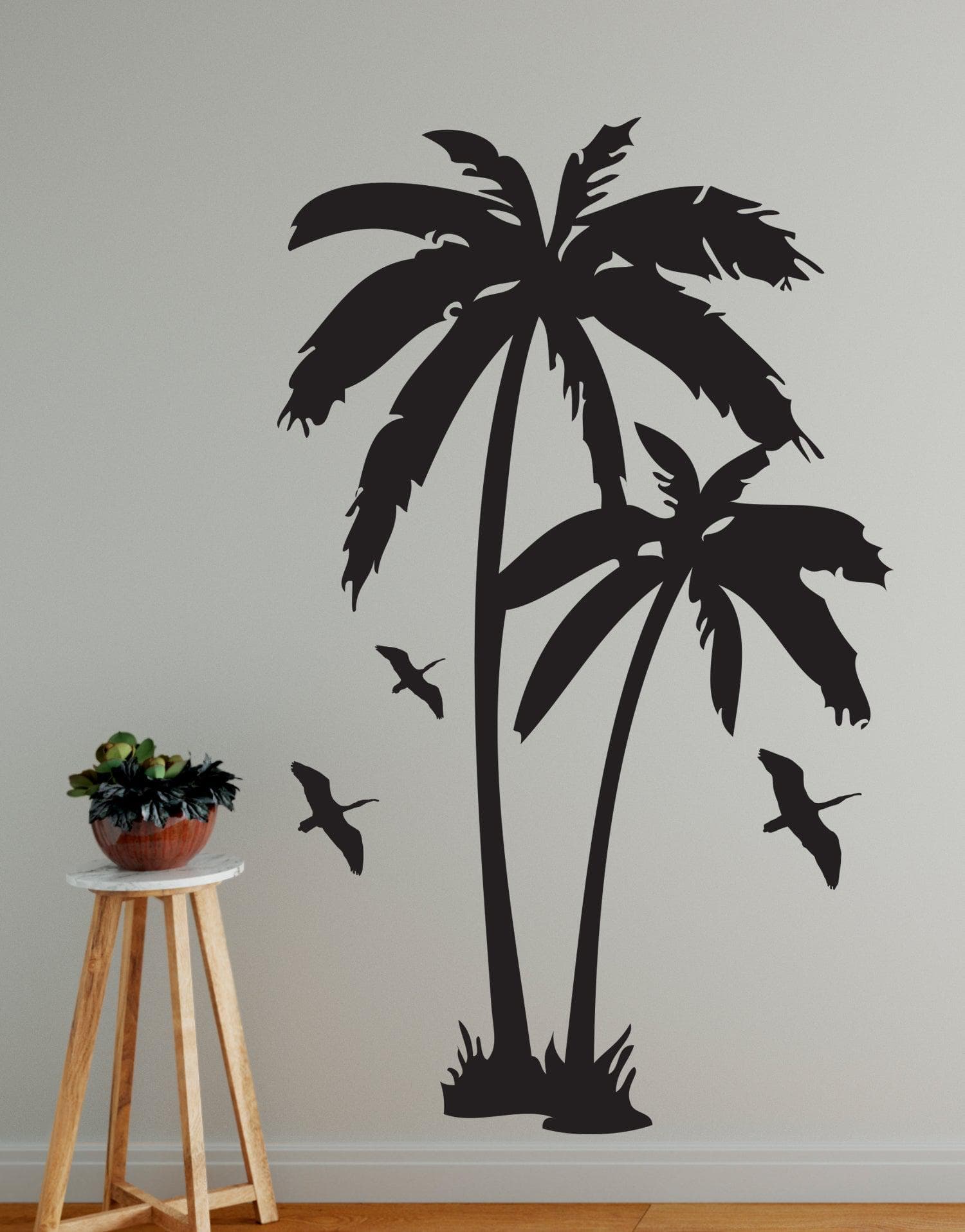 Palm Tree with Birds Vinyl Wall Art Decal Sticker. #134 – StickerBrand