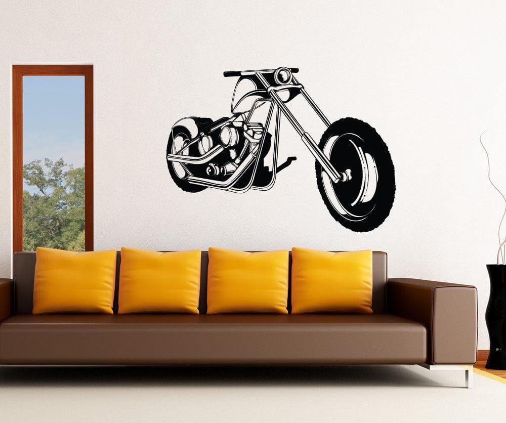 Vinyl Wall Decal Sticker Cruiser Motorcycle #1341