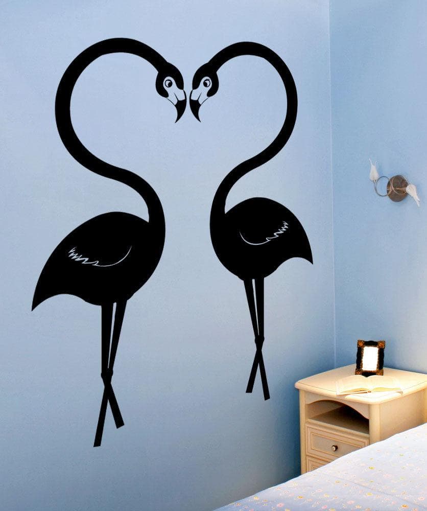 Vinyl Wall Decal Sticker Flamingo Love #1348