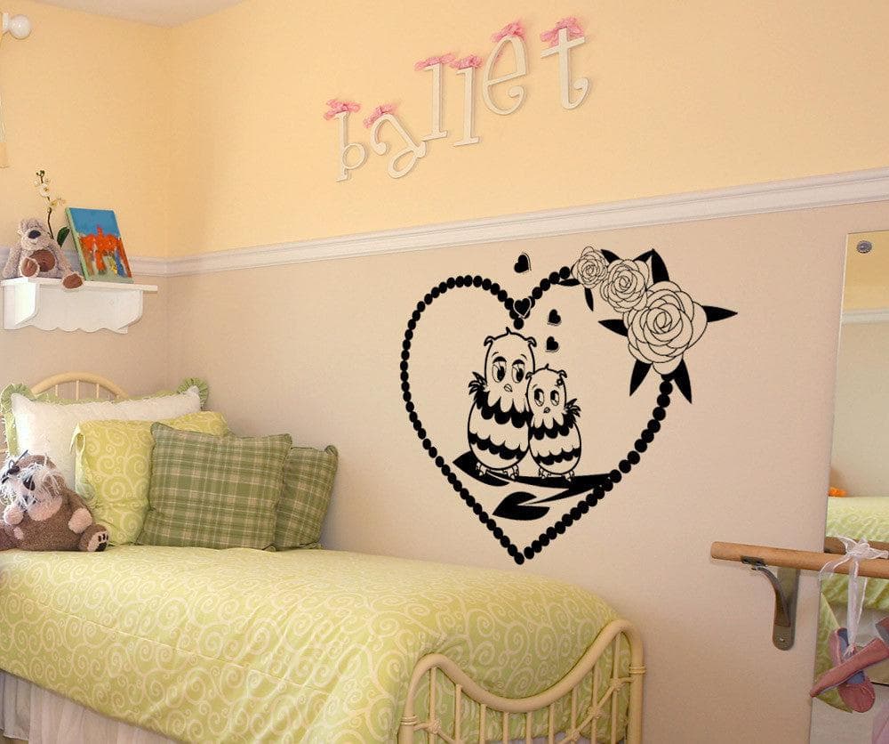 Vinyl Wall Decal Sticker Owl Love #1353