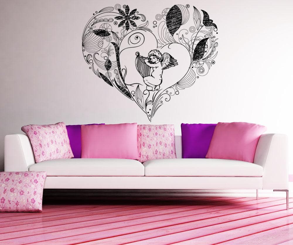 Vinyl Wall Decal Sticker Cupid Heart #1355