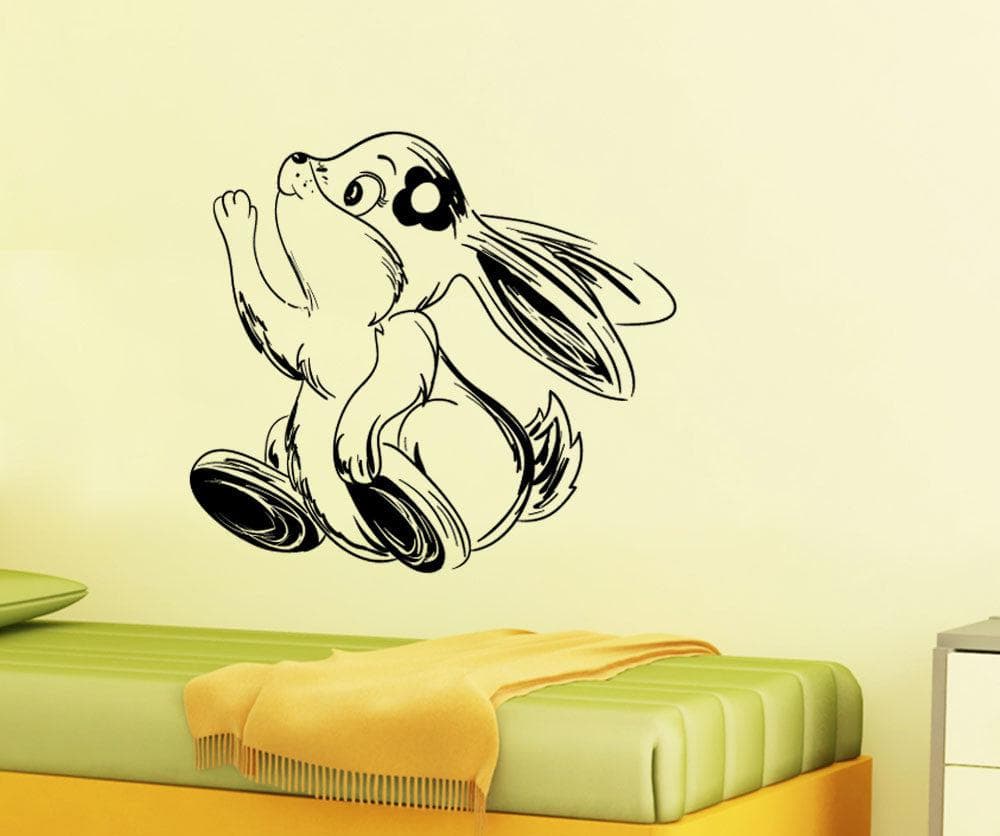 Vinyl Wall Decal Sticker Happy Girl Bunny #1358