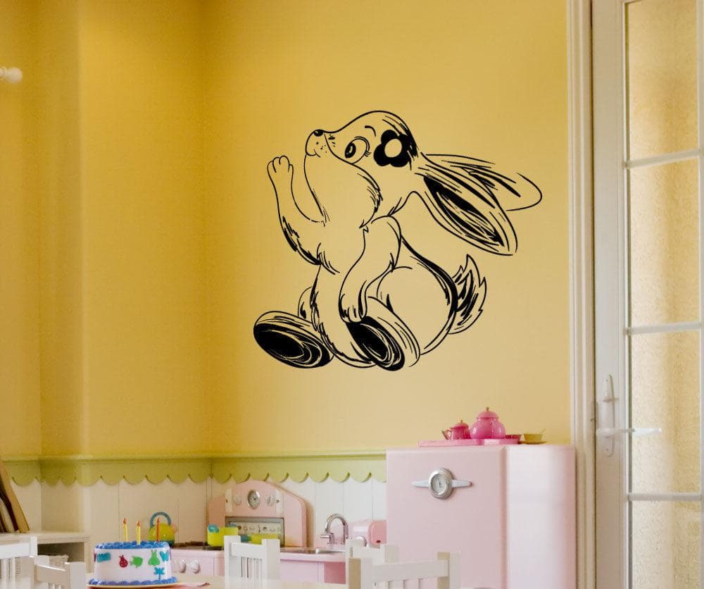 Vinyl Wall Decal Sticker Happy Girl Bunny #1358