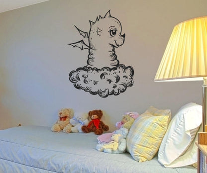 Vinyl Wall Decal Sticker Baby Dragon in Cloud #1359