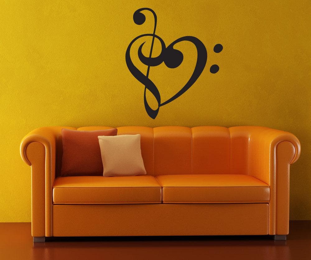 Vinyl Wall Decal Sticker Music Note Heart #1368