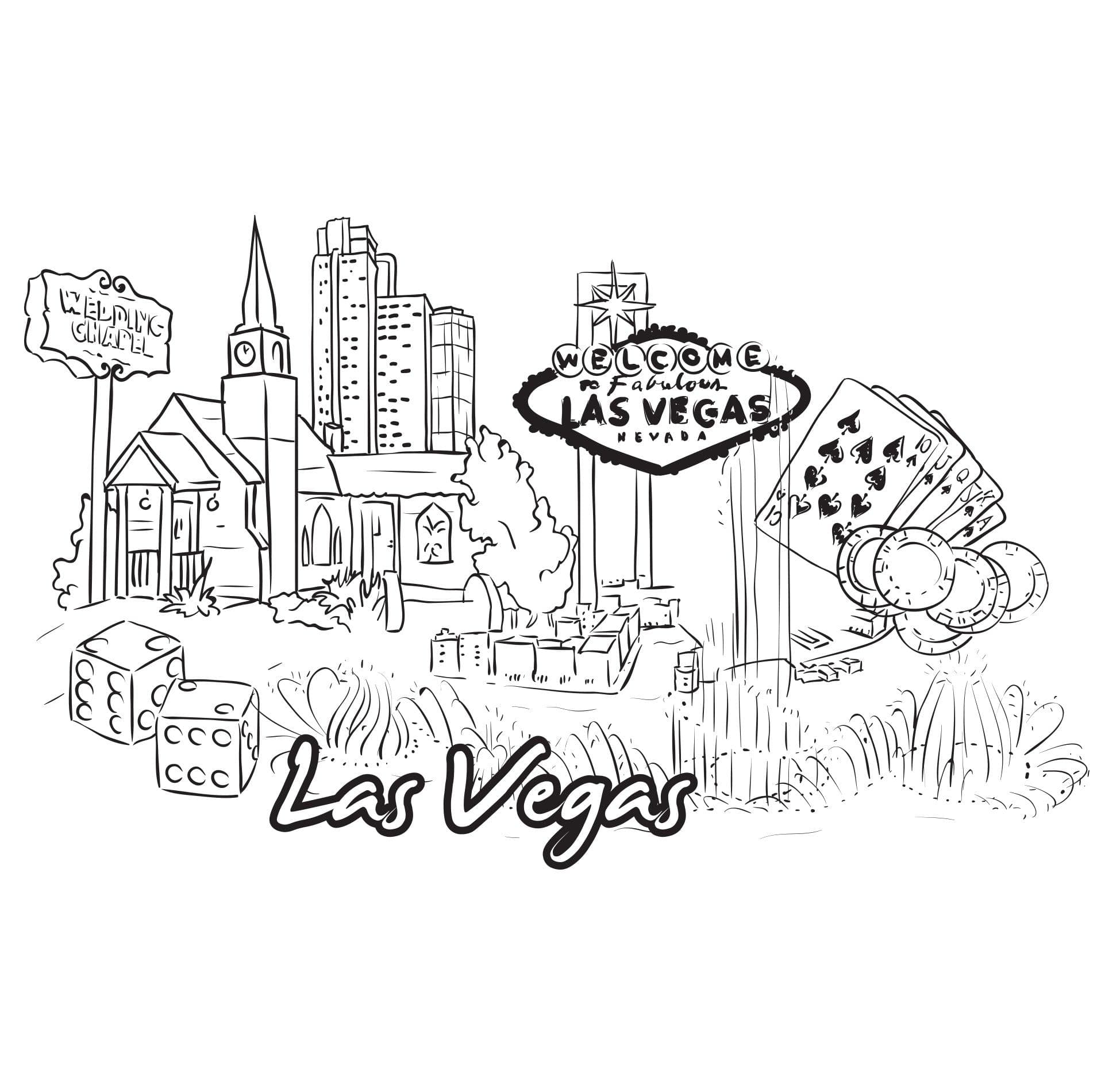 Las Vegas City Wall Decal. Nevada Tourism Decor. #1372 – StickerBrand
