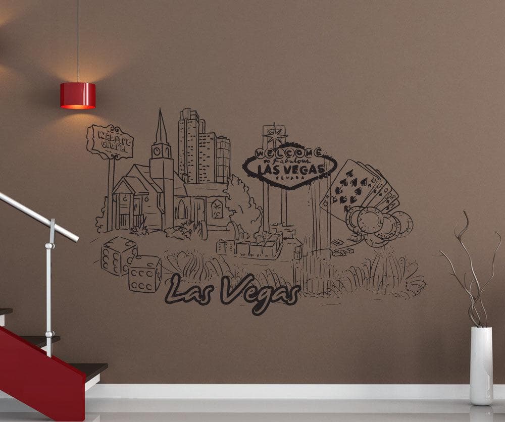 Las Vegas City Wall Decal. Nevada Tourism Decor. #1372