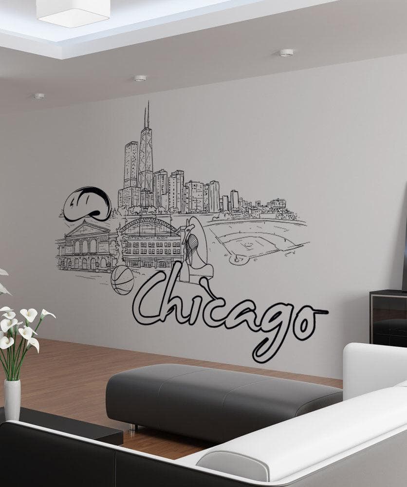 Chicago Vinyl Wall Decal Sticker. #1422