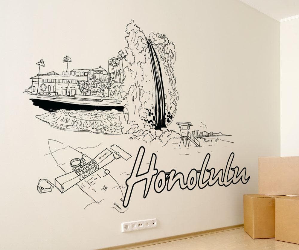 Vinyl Wall Decal Sticker Honolulu #1423