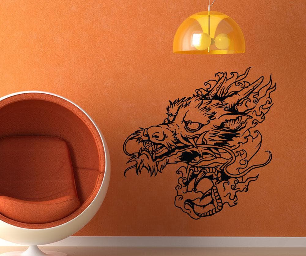 Vinyl Wall Decal Sticker Water Dragon Head #1443