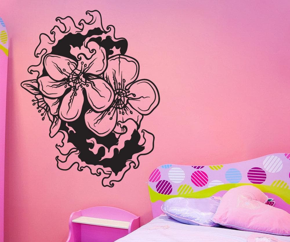 Vinyl Wall Decal Sticker Water Cherry Blossom #1446