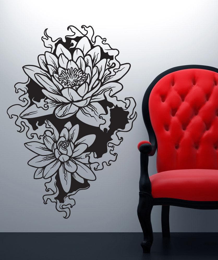 Vinyl Wall Decal Sticker Water Lotus Tattoo #1447