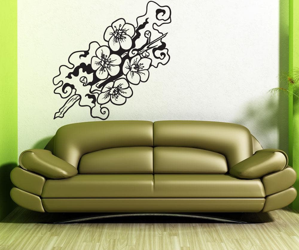 Vinyl Wall Decal Sticker Smoke Cherry Blossom Branch #1448