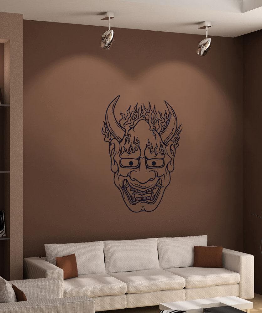 Vinyl Wall Decal Sticker Oni Demon Mask #1452